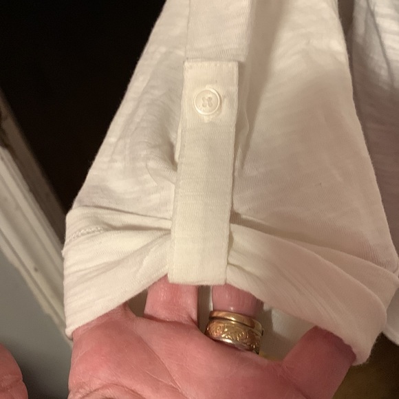 Jones New York misses lite cotton button down top ivory color size XXL - Picture 3 of 6